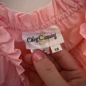Vintage Oleg Cassini Soft Pink Ruffle Top